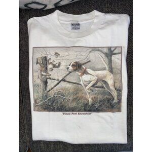 Vintage 90s Post Fence Encounter Dog Ducks Made In USA Size XL